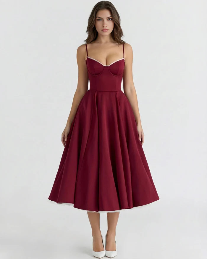 Clarisse | Tulle Sweetheart Corset Midi Dress 8