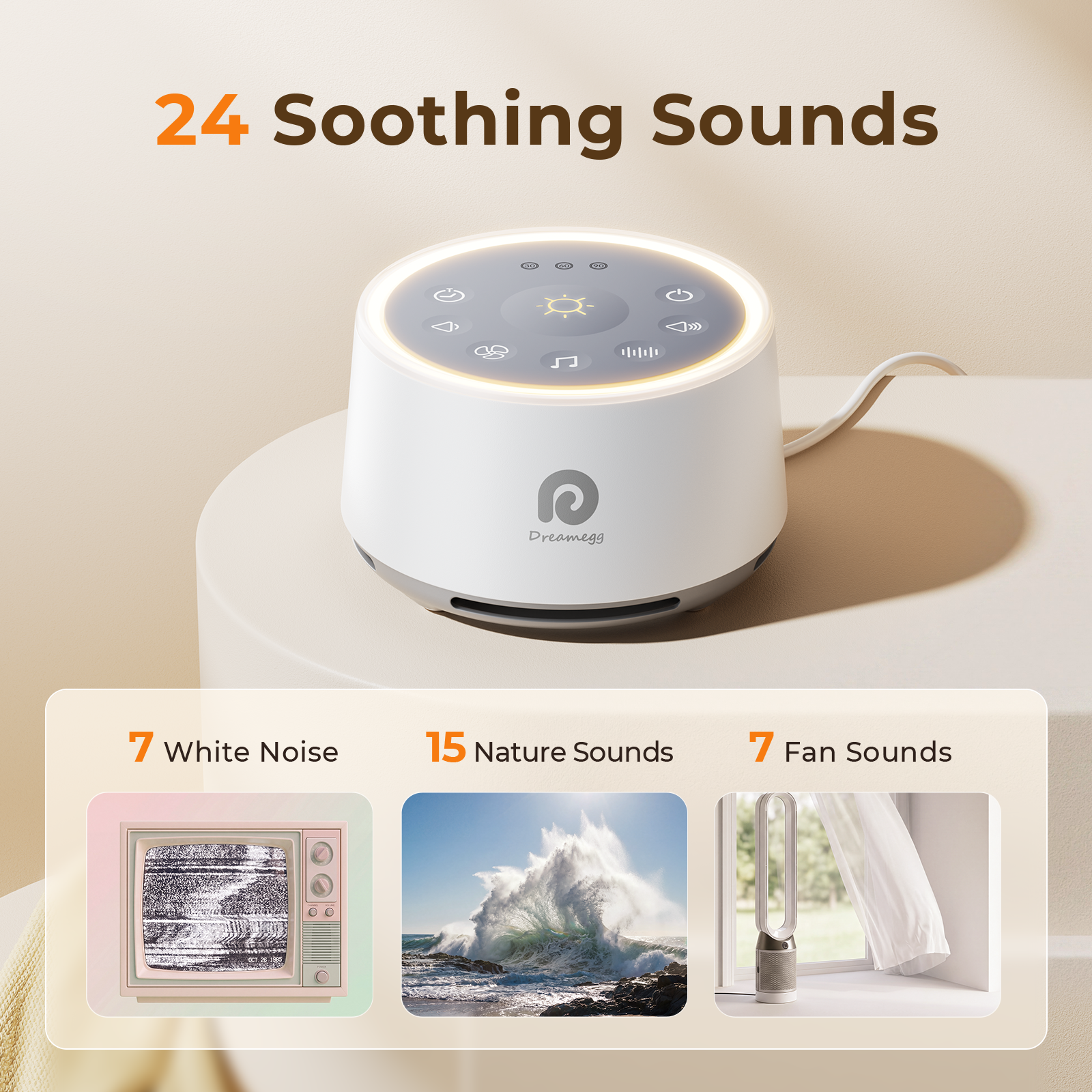 Classic D1 | Sound Machine for Sleep with Multiple Soothing Sounds | Ideal for Relaxation and Stress Relief 4