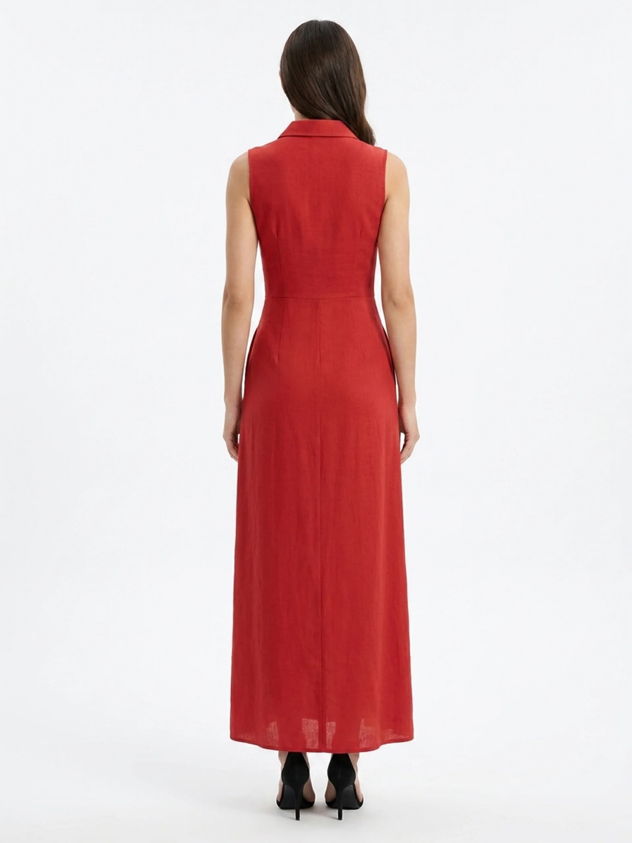 Claudette | Linen Maxi Shirt Dress 1