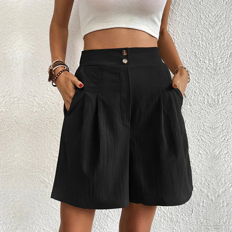 Claudia | High-Waisted Wide-Leg Shorts 0