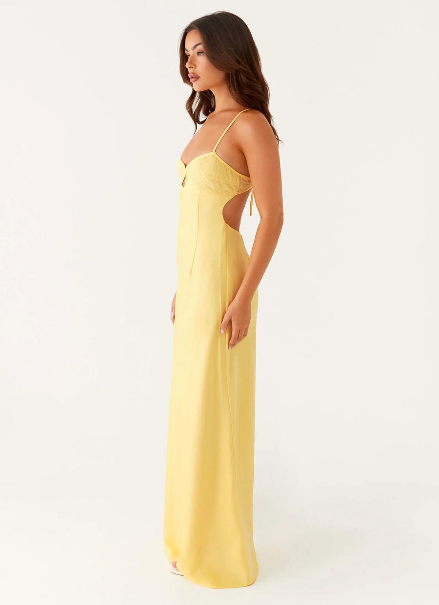 Clementine | Sweetheart Keyhole Lace Trim Maxi Dress 1