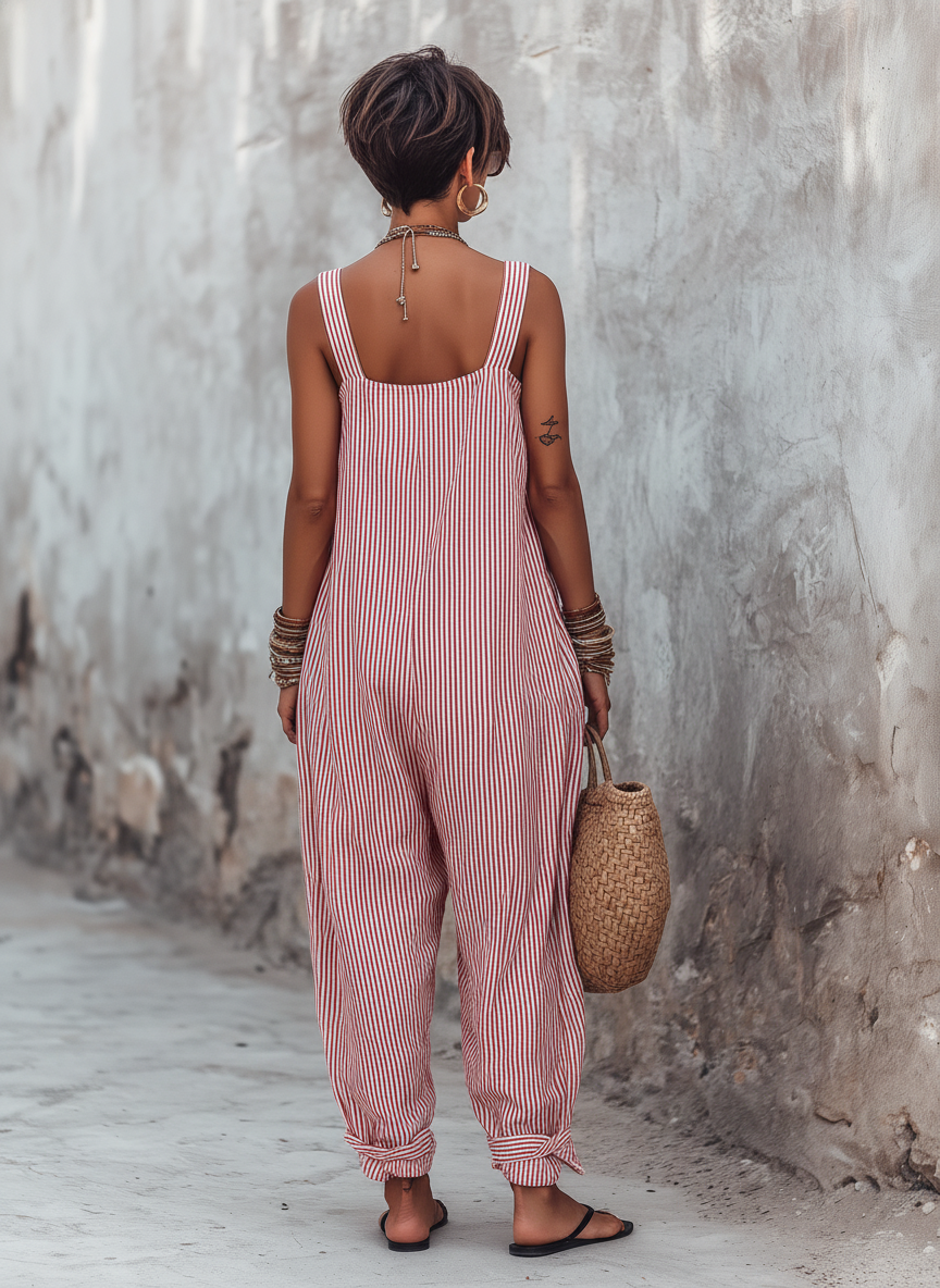 Cleo | Women's Striped Jumpsuit 1
