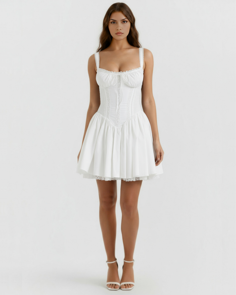 Daisy | Lace-Up Corset Sweetheart Mini Dress 1