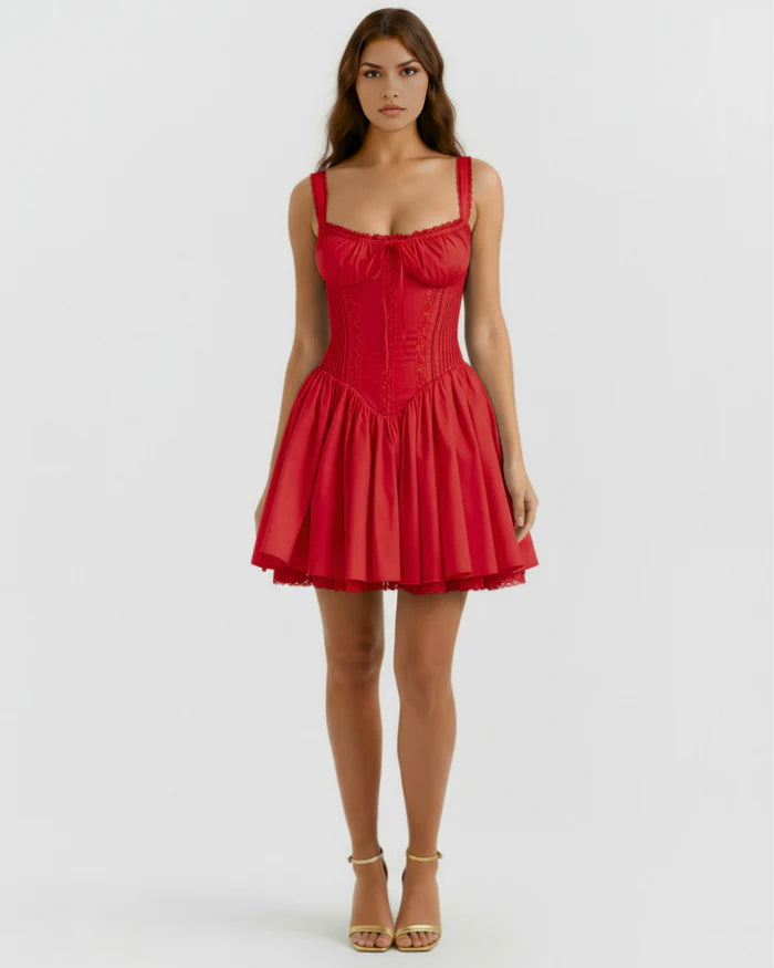 Daisy | Lace-Up Corset Sweetheart Mini Dress 10