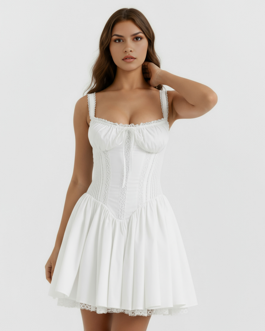 Daisy | Lace-Up Corset Sweetheart Mini Dress 2