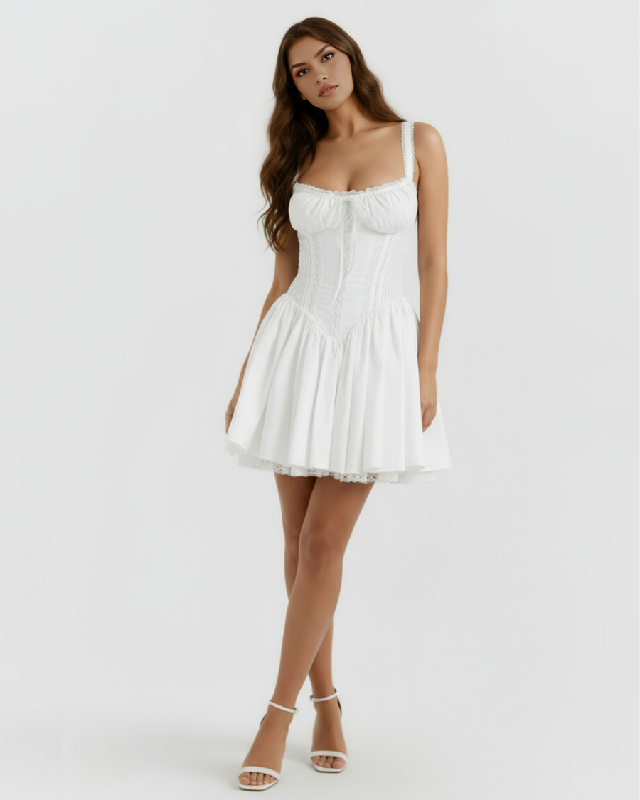Daisy | Lace-Up Corset Sweetheart Mini Dress 3