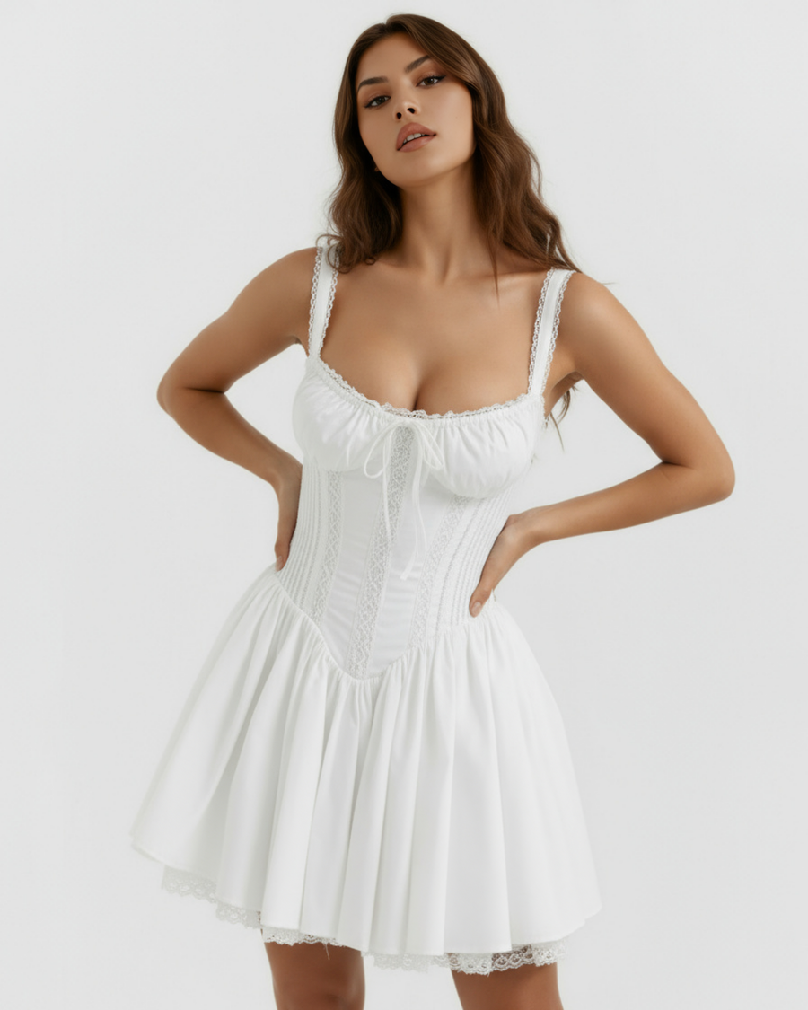 Daisy | Lace-Up Corset Sweetheart Mini Dress 6