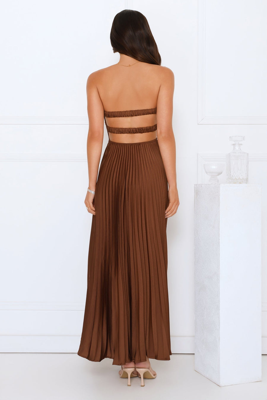 Ella | Elegant Strapless White Maxi Dress for Women 6