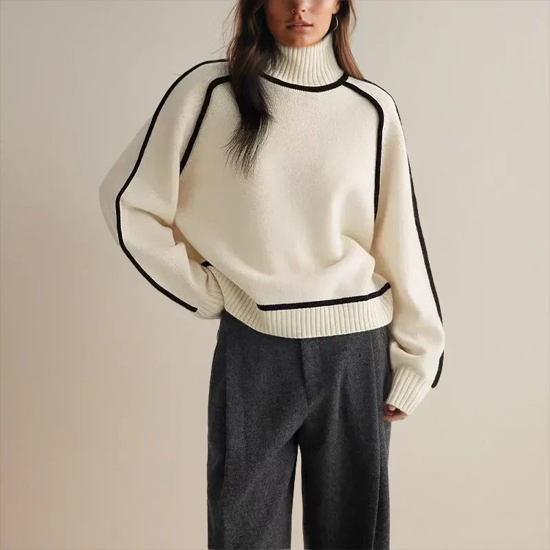 Emily | Cozy Oversized Colorblock Turtleneck Sweater 2