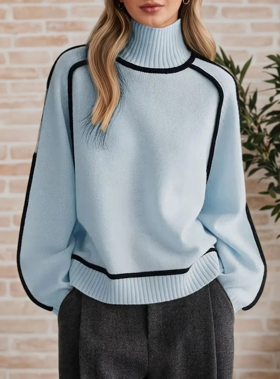 Emily | Cozy Oversized Colorblock Turtleneck Sweater 3