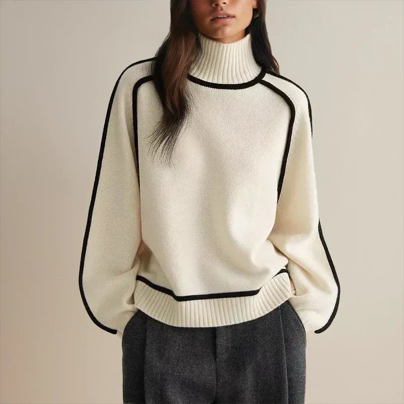 Emily | Cozy Oversized Colorblock Turtleneck Sweater 7