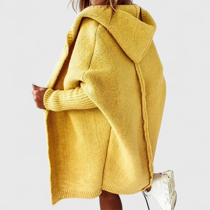 Evanna | Hooded Open-Front Longline Cardigan Oversized Fall Knit 2