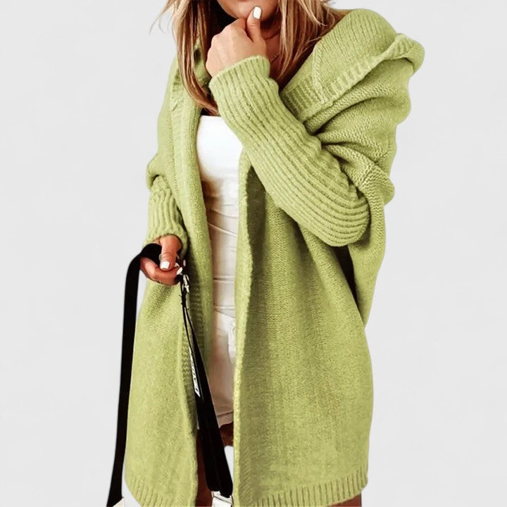 Evanna | Hooded Open-Front Longline Cardigan Oversized Fall Knit 3