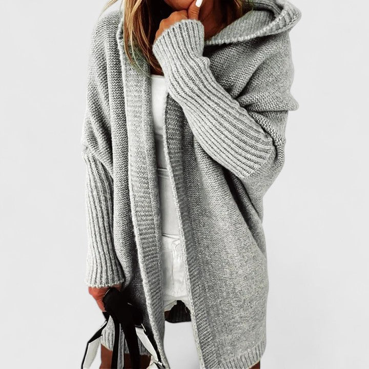 Evanna | Hooded Open-Front Longline Cardigan Oversized Fall Knit 4