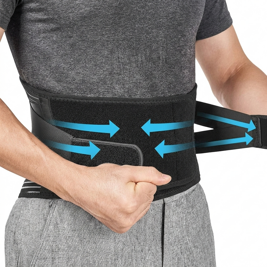 Alverra Lumbar Support Brace — 360-Degree Compression, Steel Plates