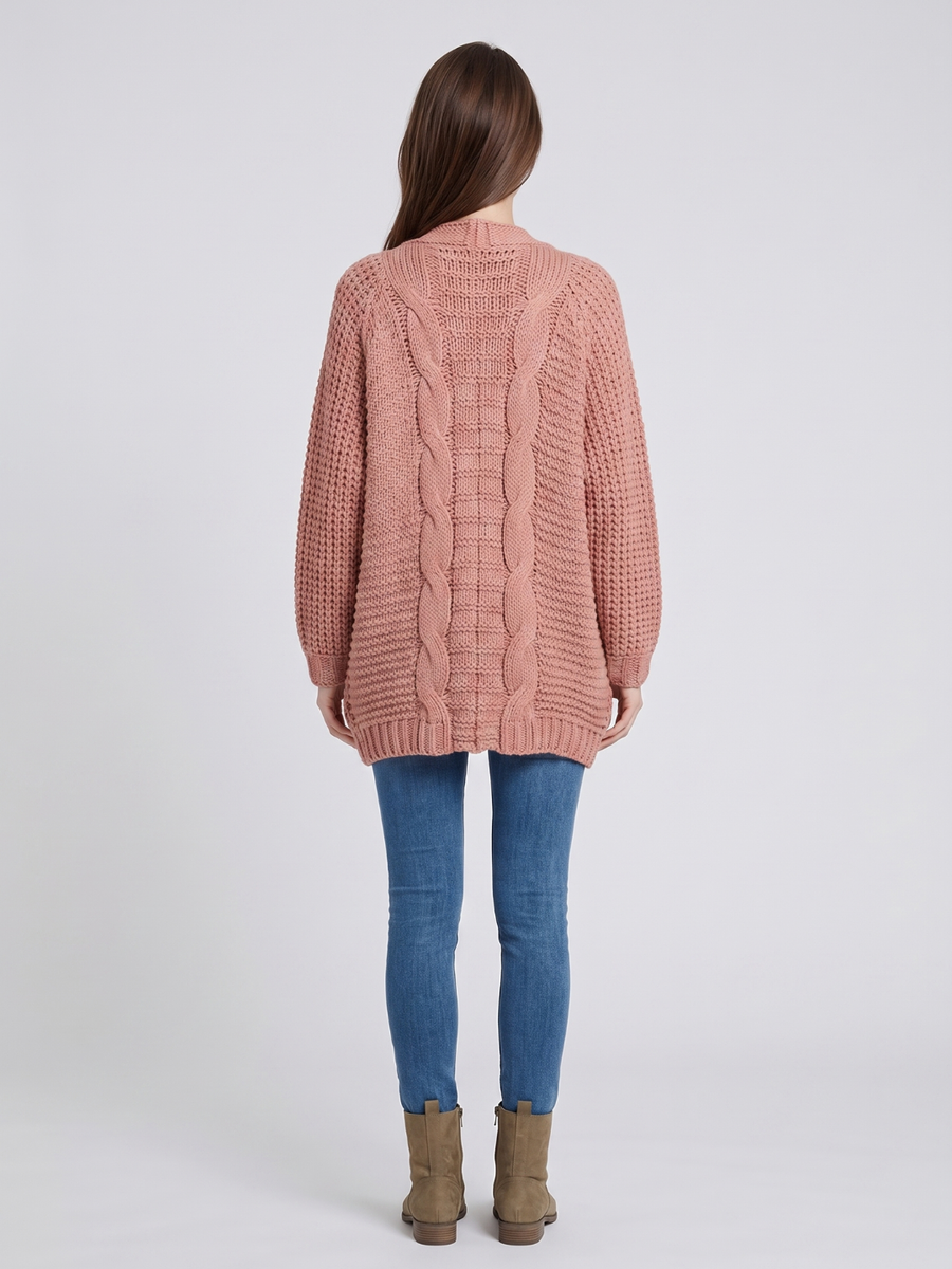 Mia | Cozy Black Long Cardigan Sweater with Pockets 6