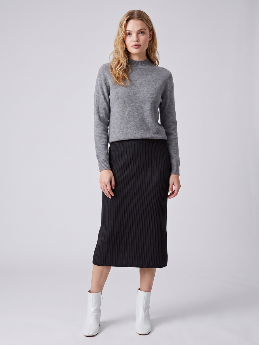 Mia | Cozy Loose-Fit Mock Neck Sweater 0