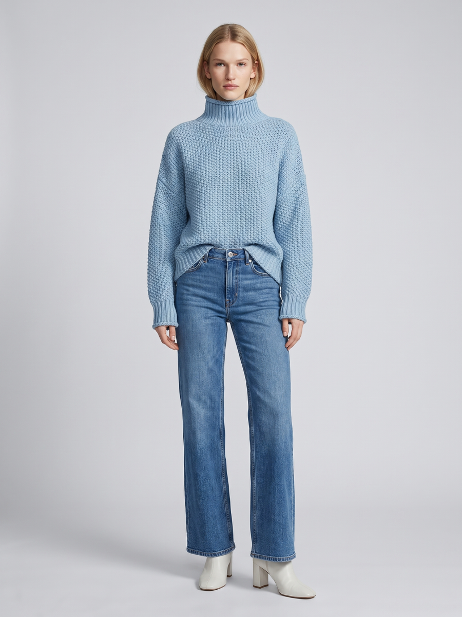Mia | Cozy Loose Knit Turtleneck Sweater 0
