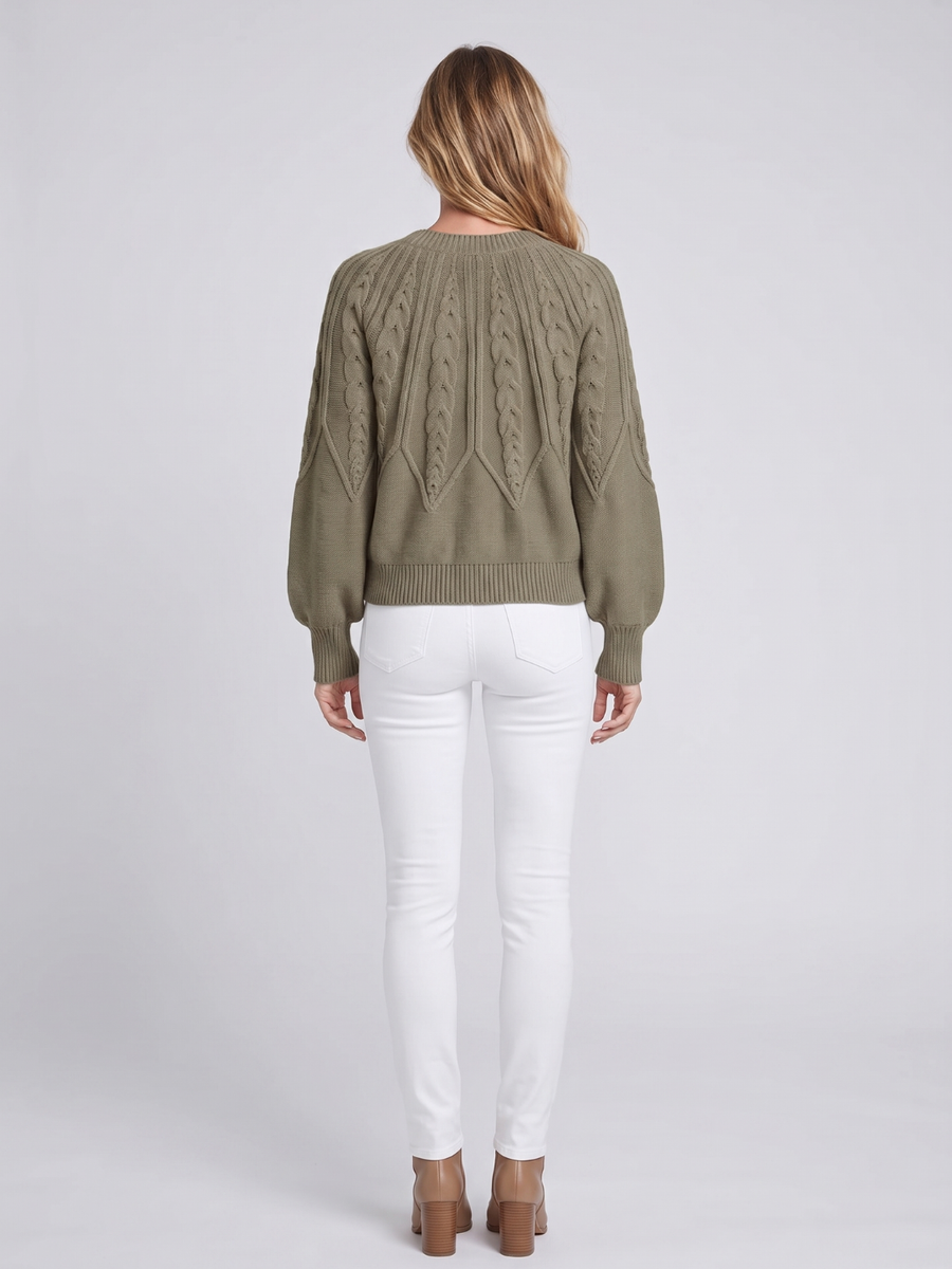 Mia | Cozy Oversized Cable Knit Sweater with Balloon Sleeves 5