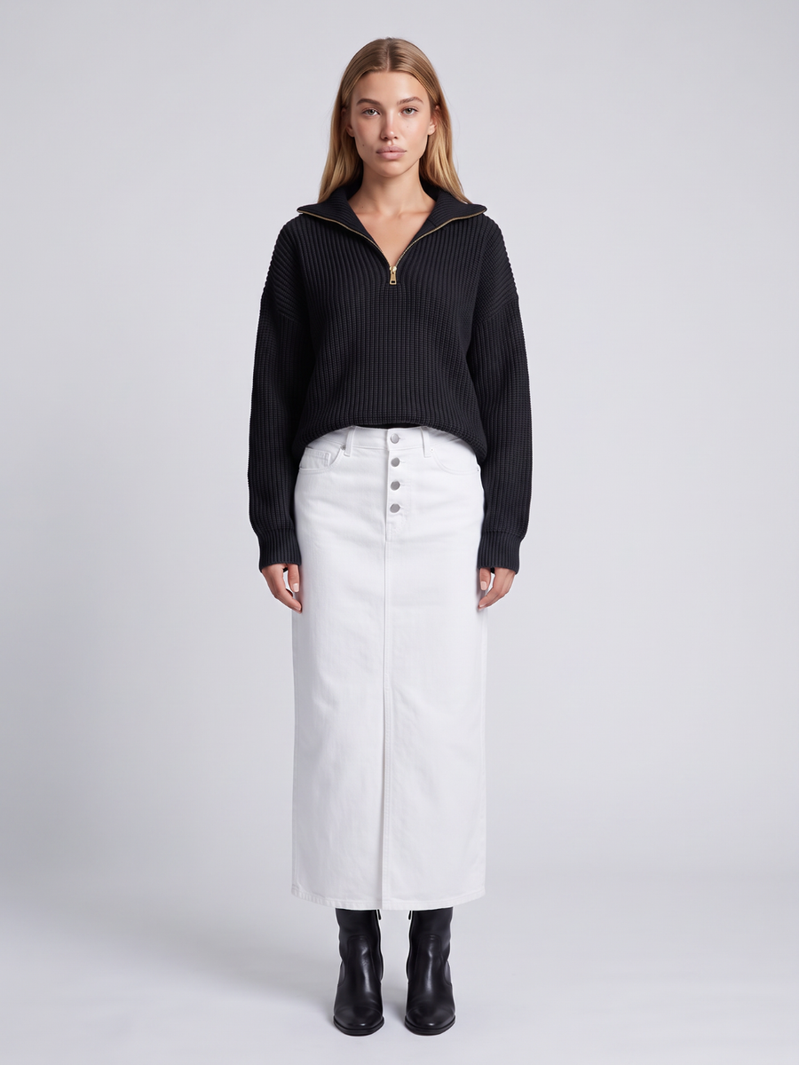 Mia | Cozy Ribbed Knit Half-Zip Sweater with Funnel Collar 3