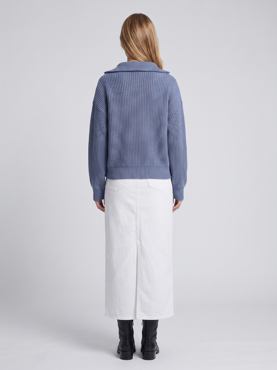 Mia | Cozy Ribbed Knit Half-Zip Sweater with Funnel Collar 5