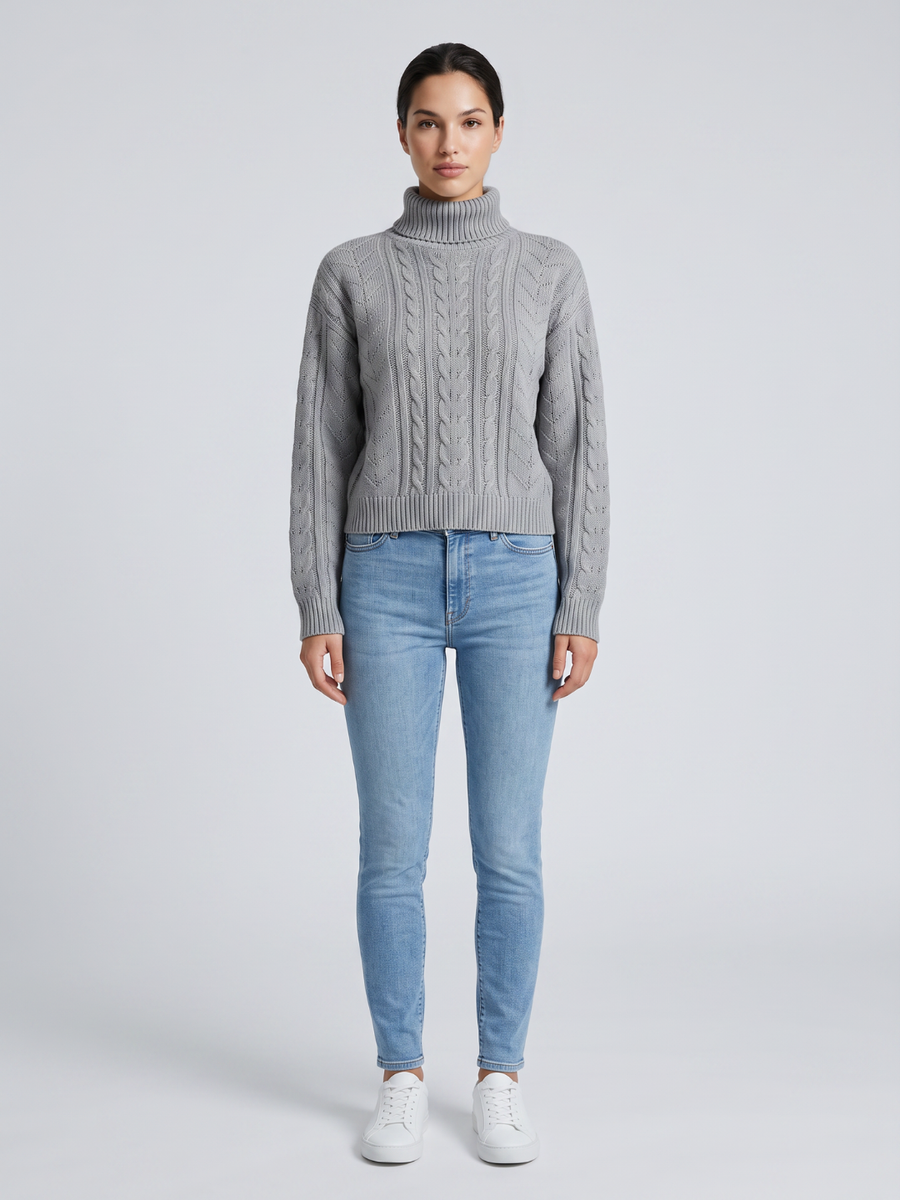 Mia | Cozy Textured Turtleneck Sweater 0