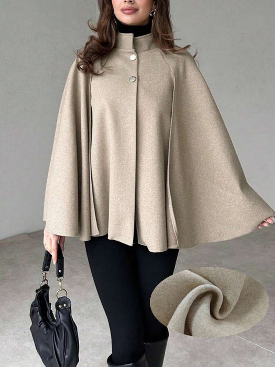 Mia | Elegant Minimalist Cape Sleeve Overcoat 2