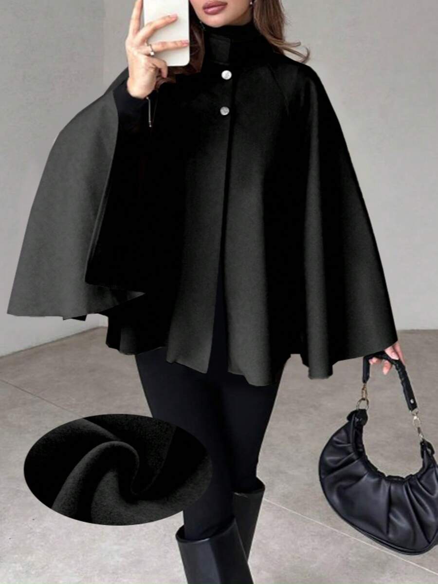 Mia | Elegant Minimalist Cape Sleeve Overcoat 5