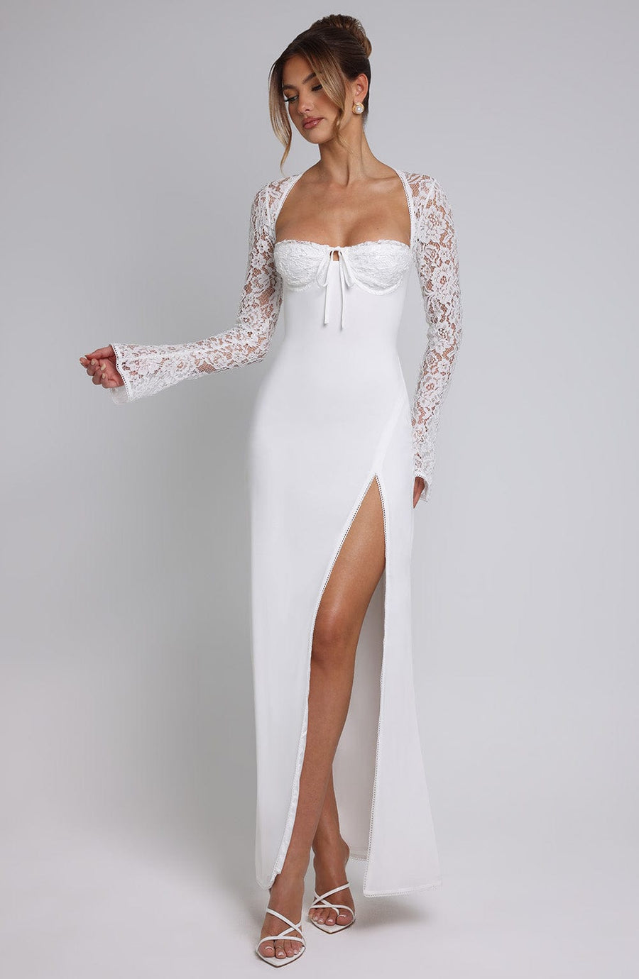Mia | Ethereal Lace Sleeve Chiffon Maxi Dress 5