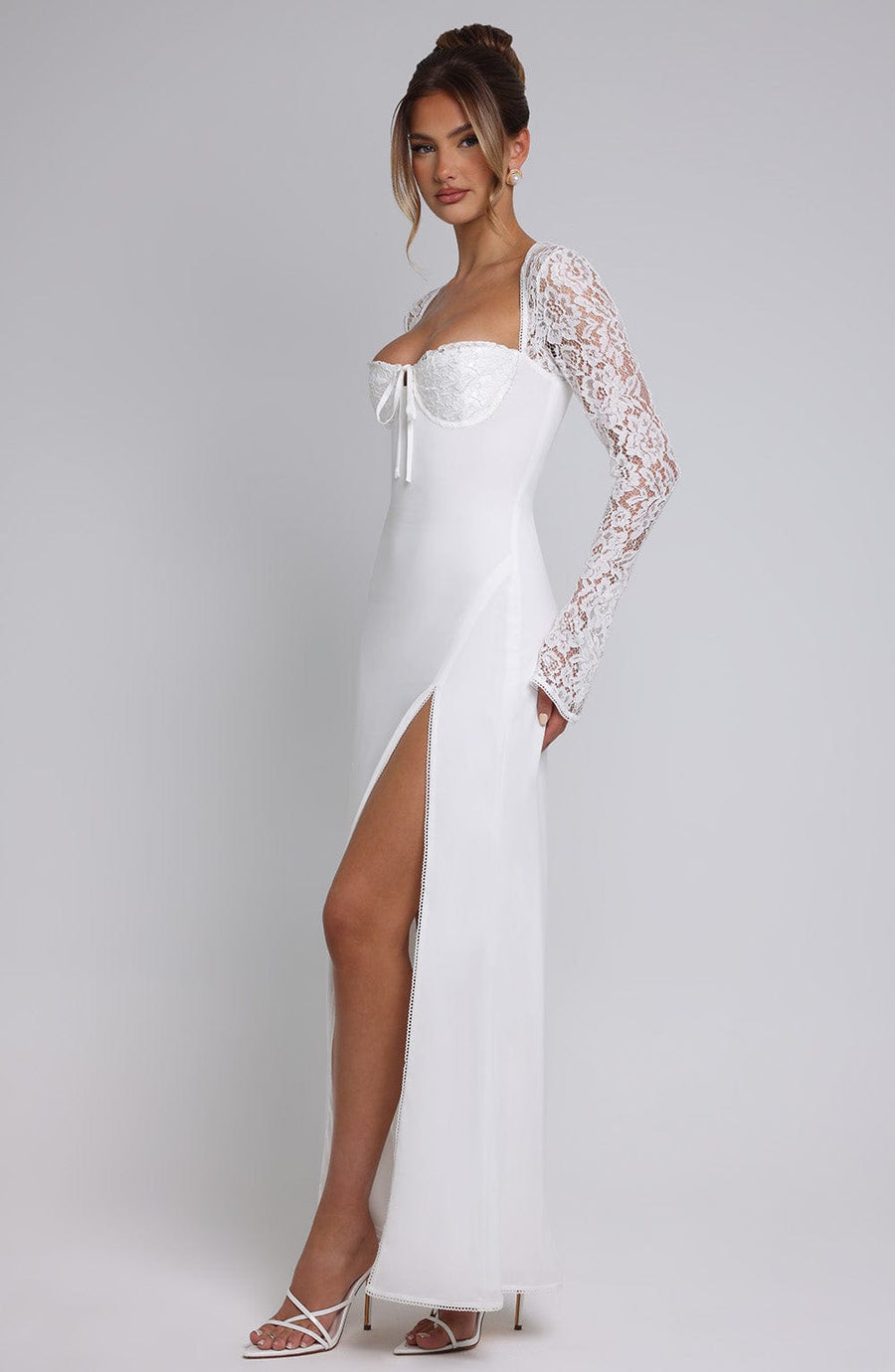 Mia | Ethereal Lace Sleeve Chiffon Maxi Dress 6