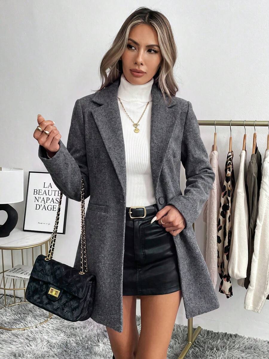 Mia | Minimalist Single Button Blazer with Pockets 0