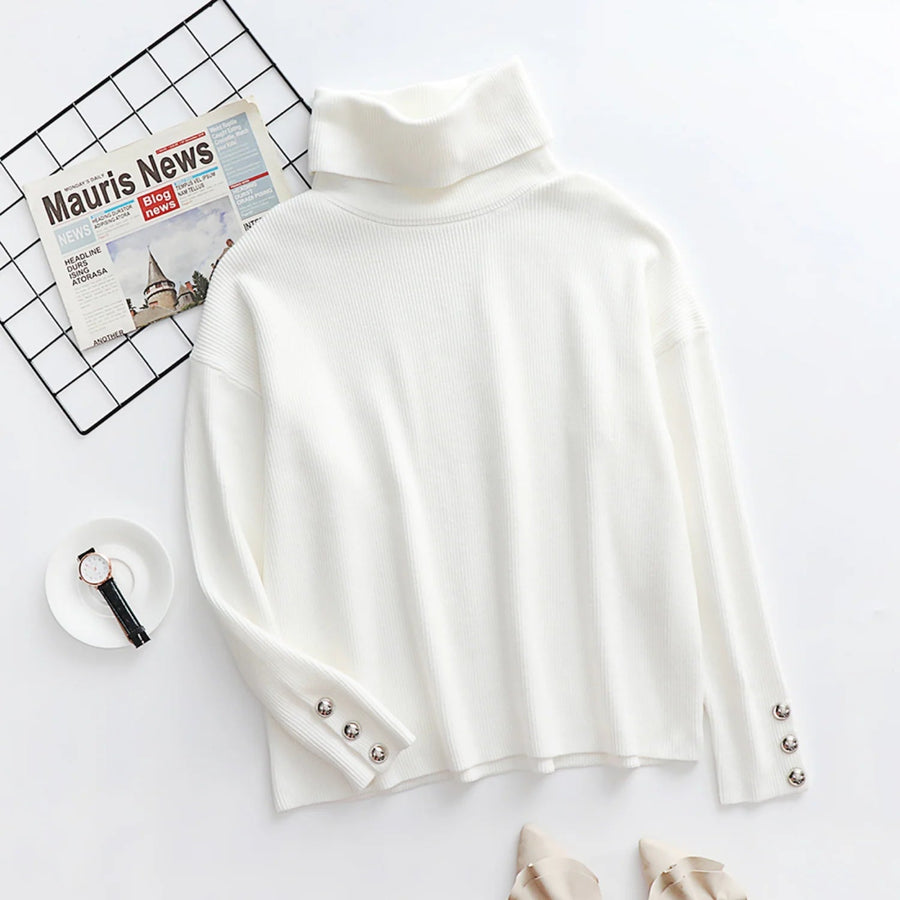 Olivia | Cozy Ribbed Turtleneck Sweater with Button-Cuff Sleeves 6