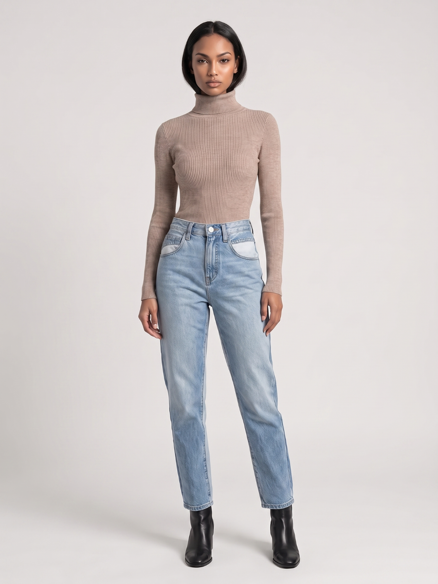 Olivia | Sleek Slim Fit Ribbed Turtleneck Sweater 2
