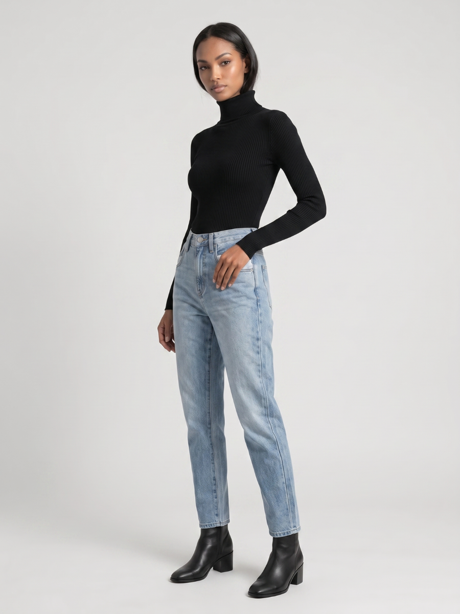 Olivia | Sleek Slim Fit Ribbed Turtleneck Sweater 7