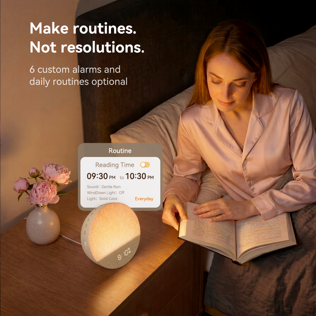 Smart Sunrise Alarm Clock with App Control & Adjustable Brightness | Gentle Wake-Up Light for Restful Mornings 6
