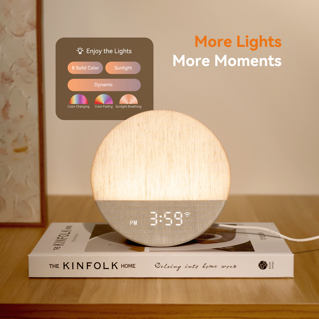 Smart Sunrise Alarm Clock with App Control & Adjustable Brightness | Gentle Wake-Up Light for Restful Mornings 7
