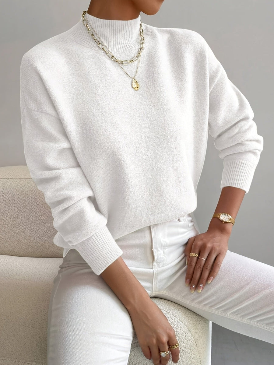 Sophia | Cozy Mock Turtleneck Sweater with Ribbed Cuffs 1
