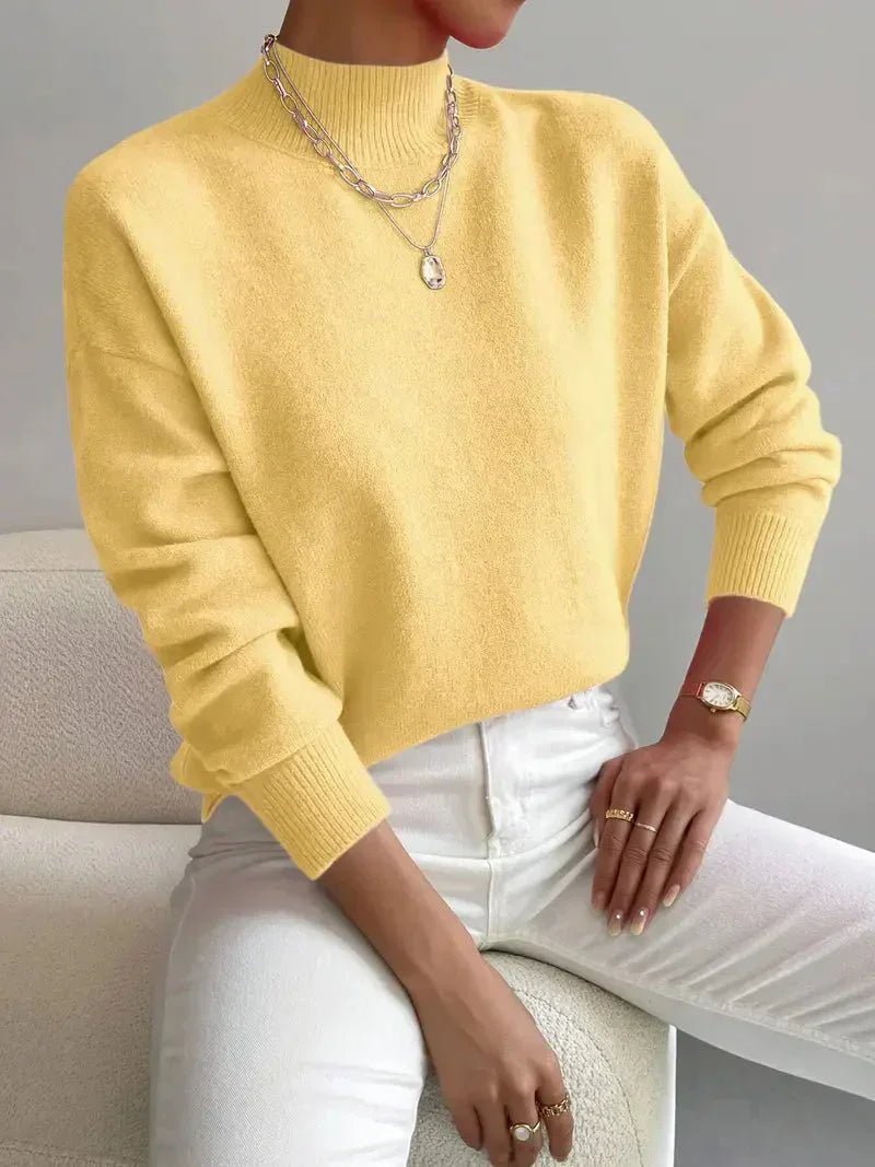 Sophia | Cozy Mock Turtleneck Sweater with Ribbed Cuffs 3