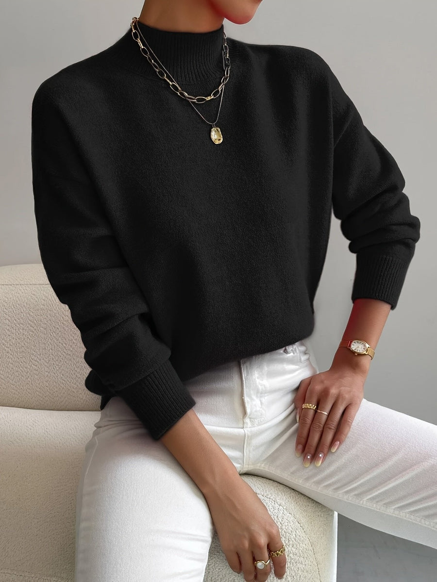 Sophia | Cozy Mock Turtleneck Sweater with Ribbed Cuffs 5
