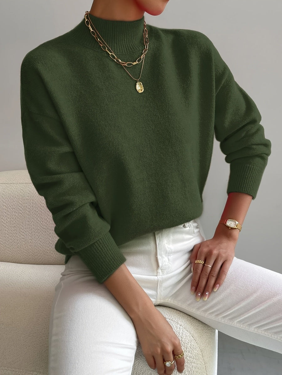 Sophia | Cozy Mock Turtleneck Sweater with Ribbed Cuffs 7