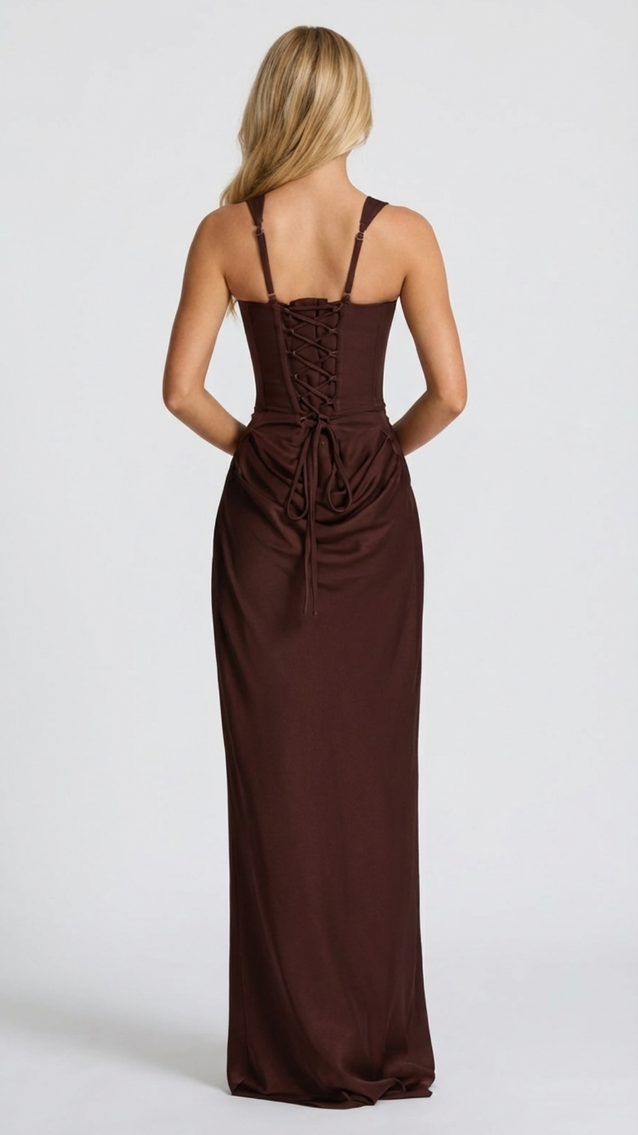 Sophia | Elegant Draped Corset Maxi Dress 7