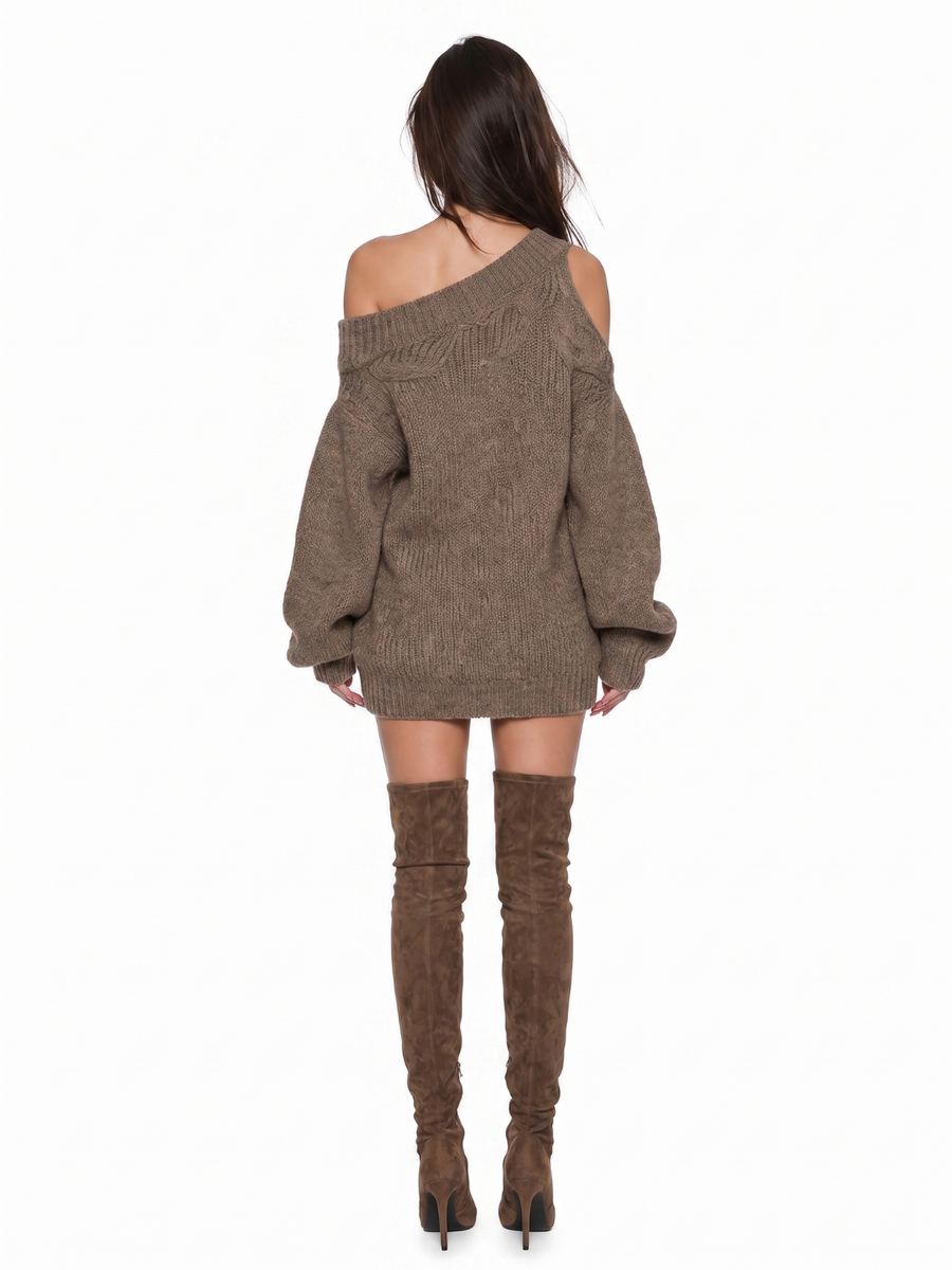 Sophie | Chic Off-Shoulder Knit Mini Dress for Women 1
