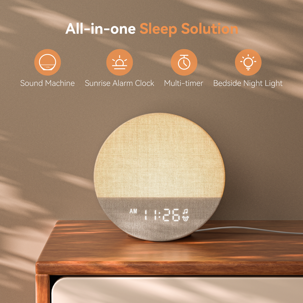 Sunrise 1 | Sunrise Alarm Clock with Gradual Light Feature | Digital Display for Gentle Wake-Up Experience 1