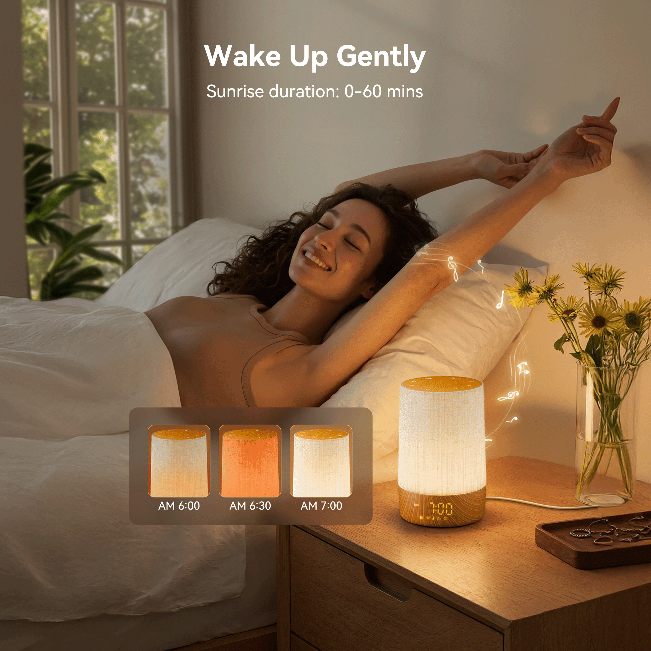 Sunrise Beam | Sunrise Alarm Clock with Gradual Light Simulation | Digital Wake-Up Light for Refreshing Mornings 2