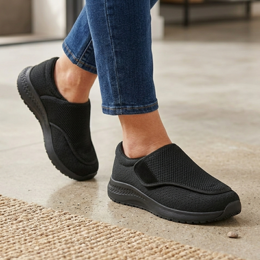 Alverra OrthoEase Extra-Wide Shoes — Adjustable Straps, Shock-Absorbing