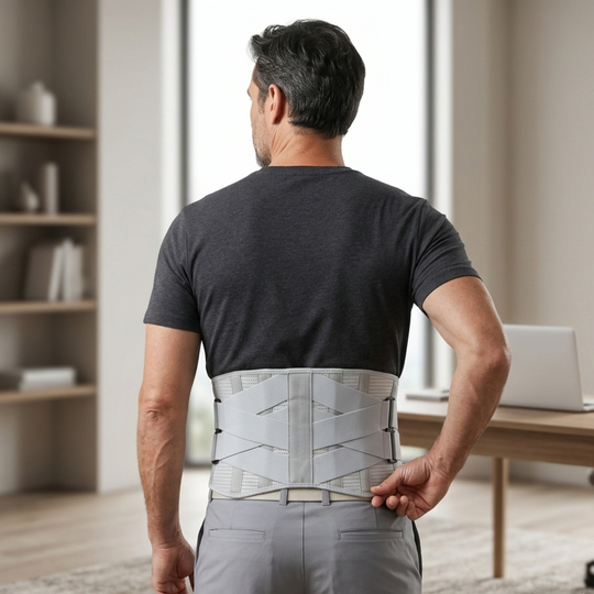 Alverra Lumbar Back Brace — Contoured Steel, 360-Degree Compression