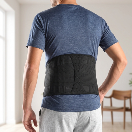 Alverra Lumbar Support Brace — Adjustable Compression Belt, Steel Support