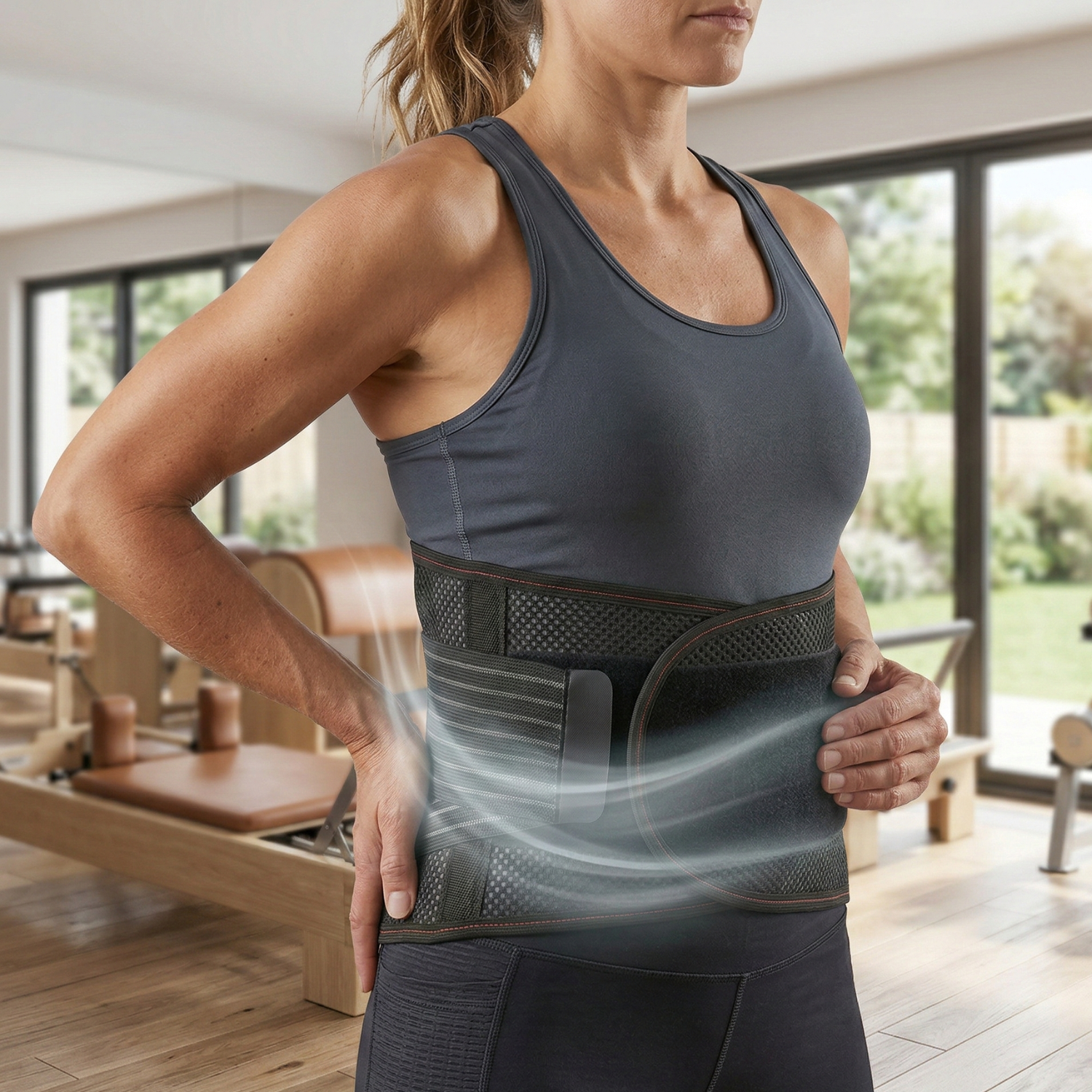 Alverra Lumbar Support Belt — Dual-Zone Compression, Mesh Fabric