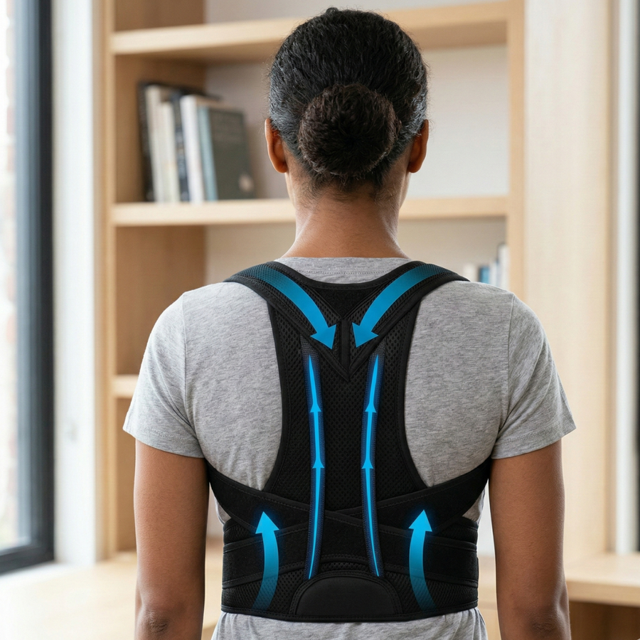 Alverra ErgoPosture Back Brace — Adjustable, Breathable, Spinal Alignment