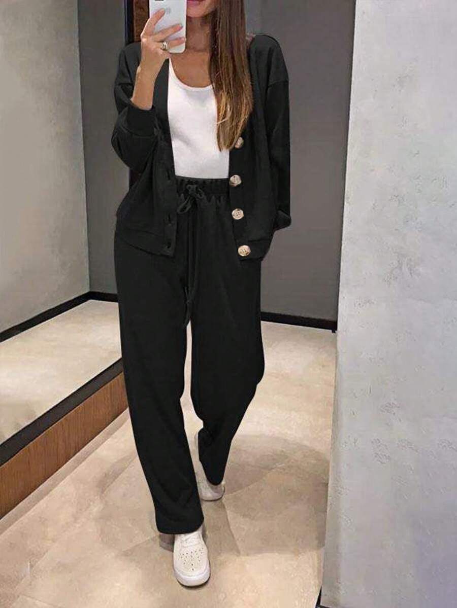 Zolisse | Knit Cardigan and Wide Leg Trouser Set 3